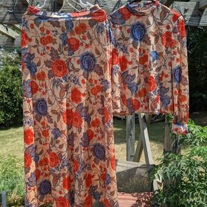 Vintage Rona of New York skirt and blouse set!